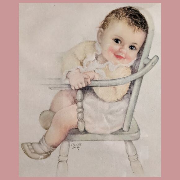 Vintage 1950s Baby Portrait "I See You" by Charlotte Becker - Picture 2 of 4